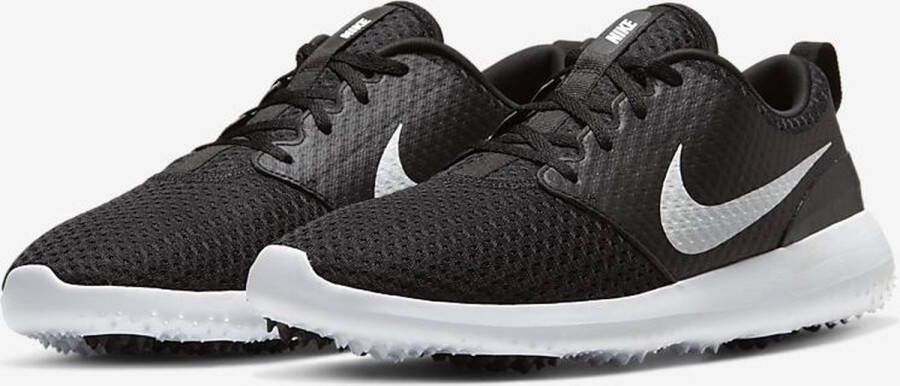 Nike Roshe G Dames Sneakers Black Metallic White-White