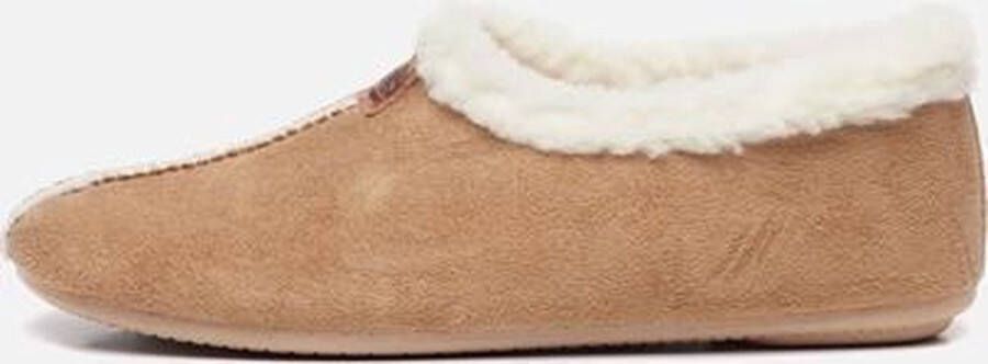 Nortenas Pantoffels Dames Sloffen Leer met voering Beige