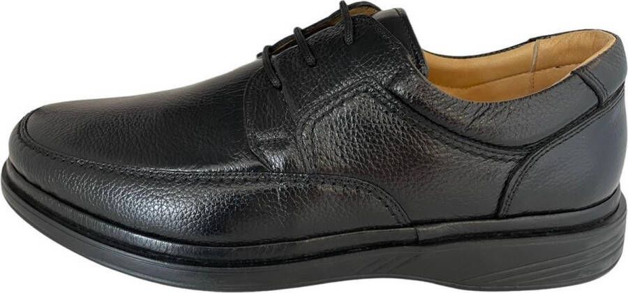 Online Express Grote maat Herenschoenen- Nette Veterschoenen- Nette schoenen voor mannen 215- Leather- Zwart - Foto 4