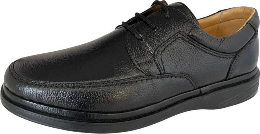 Online Express Grote maat Herenschoenen- Nette Veterschoenen- Nette schoenen voor mannen 215- Leather- Zwart - Foto 5