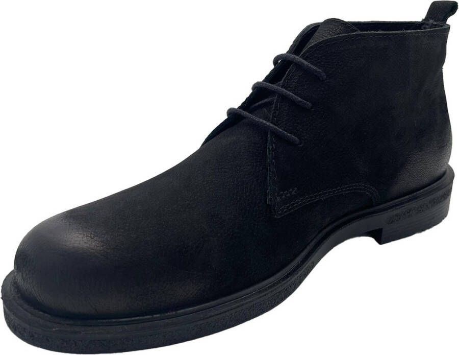 Online Express Schoenen Mannenschoenen Veterschoenen Speciaal afgewerkt premium antistof suèdeleer 1023 Zwart - Foto 3