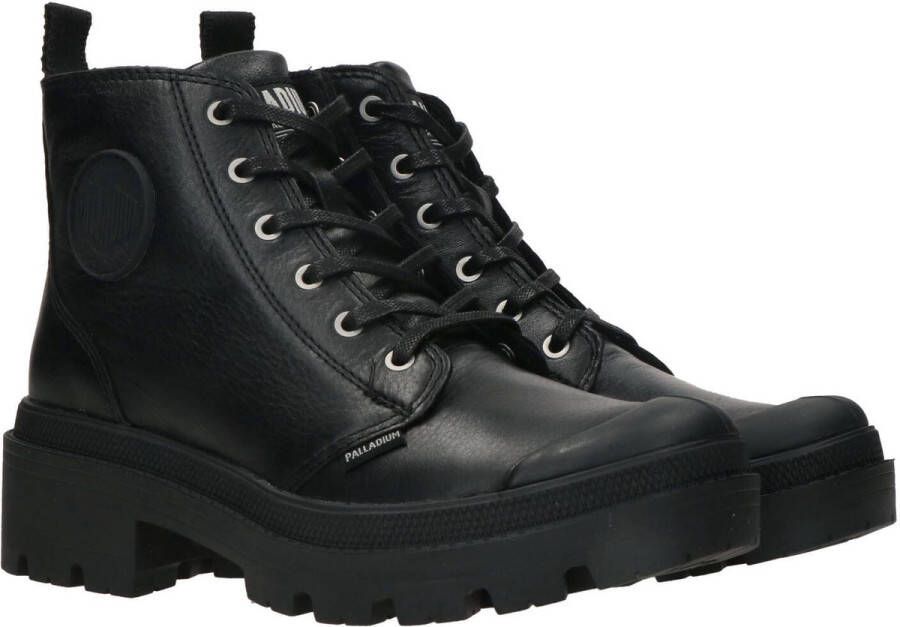 Palladium Pallabase Leather Veterboot Dames Zwart