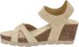 Panama Jack Beige Sleehak Sandalen met Klittenbandsluiting Beige Dames - Thumbnail 15