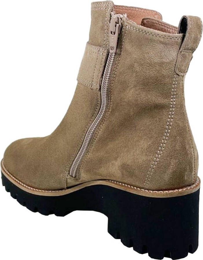 Paul Green 9763 Enkellaarsjes Enkelboots met rits Dames Taupe