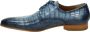 Paulo Bellini Carbonia Heren Veterschoenen Blauw Croco - Thumbnail 5