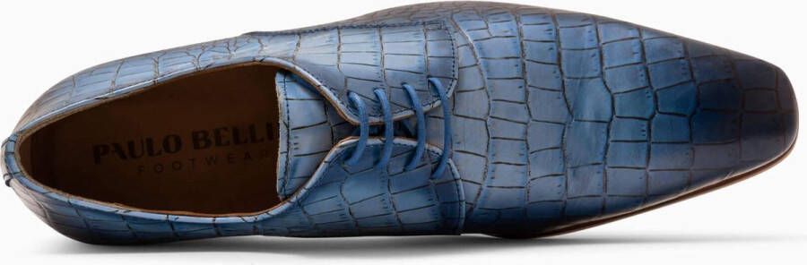 Paulo Bellini Carbonia Heren Veterschoenen Blauw Croco