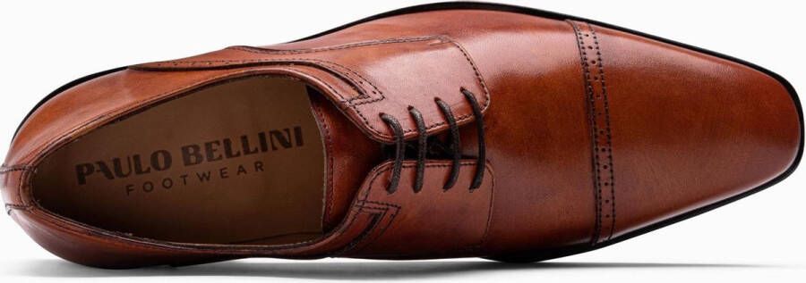 Paulo Bellini Monza Heren Geklede Veterschoenen Cognac