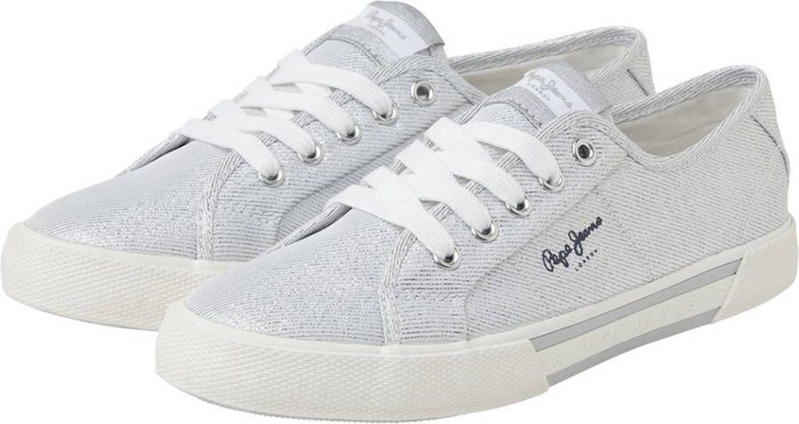 Pepe Jeans Brady Party Lage Sneakers Zilver Vrouw