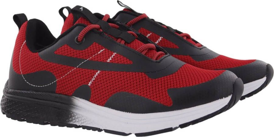 Piedro Sport Albon Sneakers Rood Zwart Vetersluiting Wijdtemaat Schoen Valt kleiner: bestel een maat groter - Foto 6