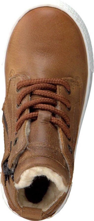 Pinocchio P2851 Hoge sneakers Leren Sneaker Jongens Cognac