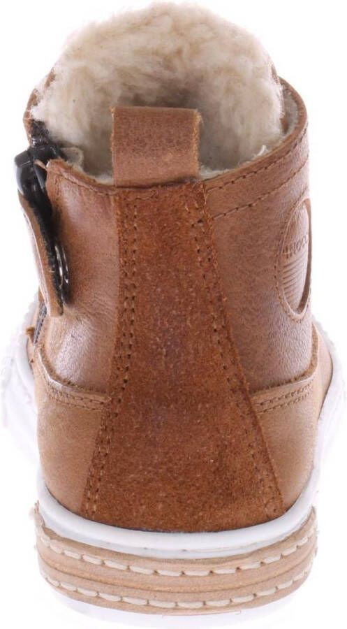 Pinocchio P2851 Hoge sneakers Leren Sneaker Jongens Cognac