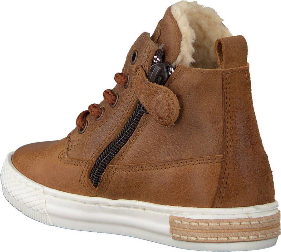 Pinocchio P2851 Hoge sneakers Leren Sneaker Jongens Cognac