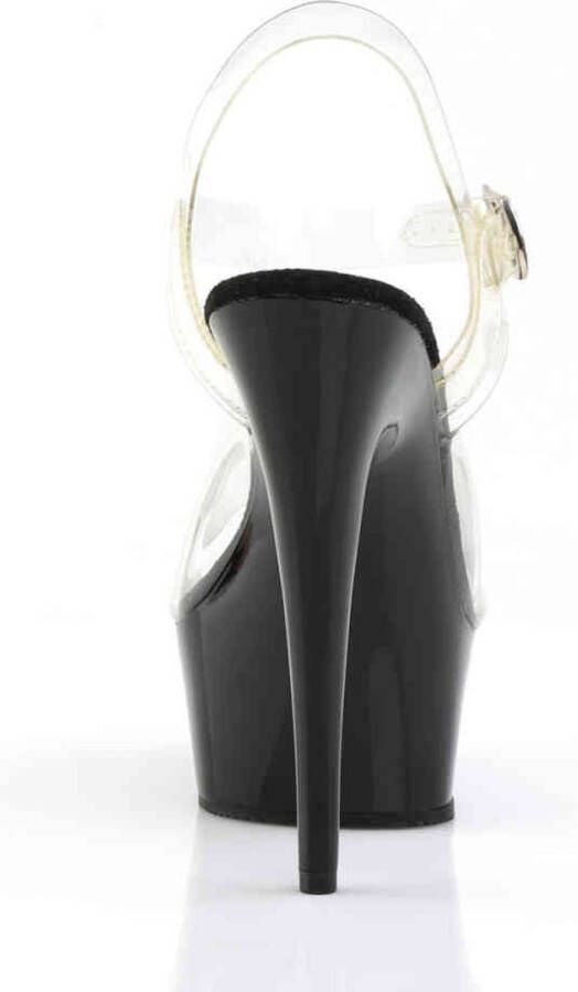 pleaser DELIGHT-608 Sandaal met enkelband 41 Shoes Zwart Transparant