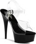 Pleaser Sandaal met enkelband 41 Shoes DELIGHT 608 Zwart Transparant - Thumbnail 5