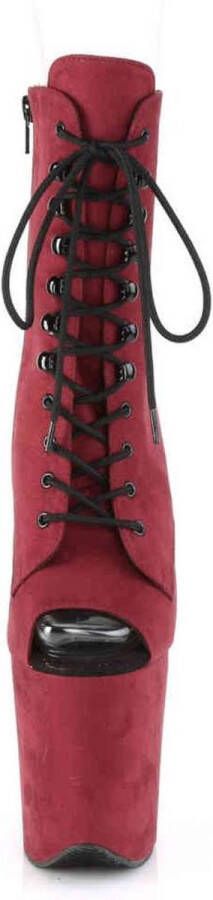 pleaser Plateau Laarzen Paaldans schoenen FLAMINGO-1021FS Paaldans schoenen Bordeaux rood