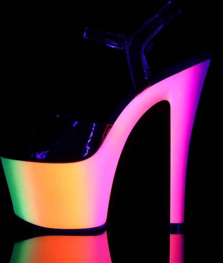 pleaser RAINBOW-309UV Sandaal met enkelband Paaldans schoenen Paaldans schoenen 37 Shoes Zwart Multicolours