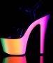 Pleaser Sandaal met enkelband Paaldans schoenen 37 Shoes RAINBOW 309UV Paaldans schoenen Zwart Multicolours - Thumbnail 3