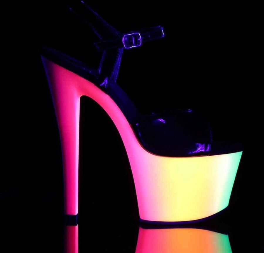 pleaser RAINBOW-309UV Sandaal met enkelband Paaldans schoenen Paaldans schoenen 37 Shoes Zwart Multicolours