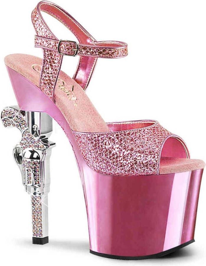 pleaser REVOLVER-709G Sandaal met enkelband Paaldans schoenen Paaldans schoenen 35 Shoes Roze