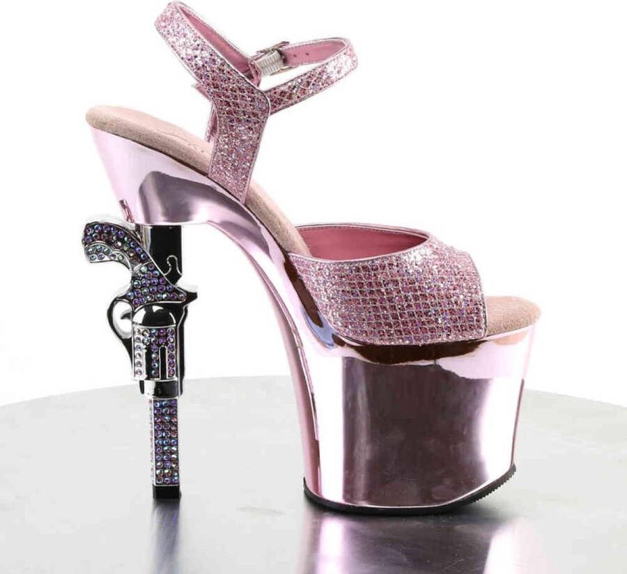 pleaser REVOLVER-709G Sandaal met enkelband Paaldans schoenen Paaldans schoenen 35 Shoes Roze