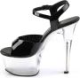 Pleaser ASPIRE-609 Sandaal met enkelband Paaldans schoenen Paaldans schoenen 36 Shoes Zwart Transparant - Thumbnail 3