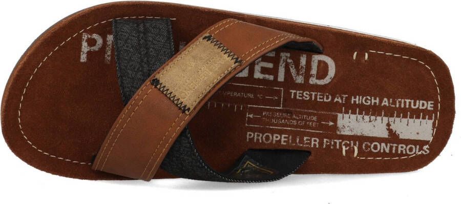 PME Legend Haig Slippers cognac Imitatieleer Heren