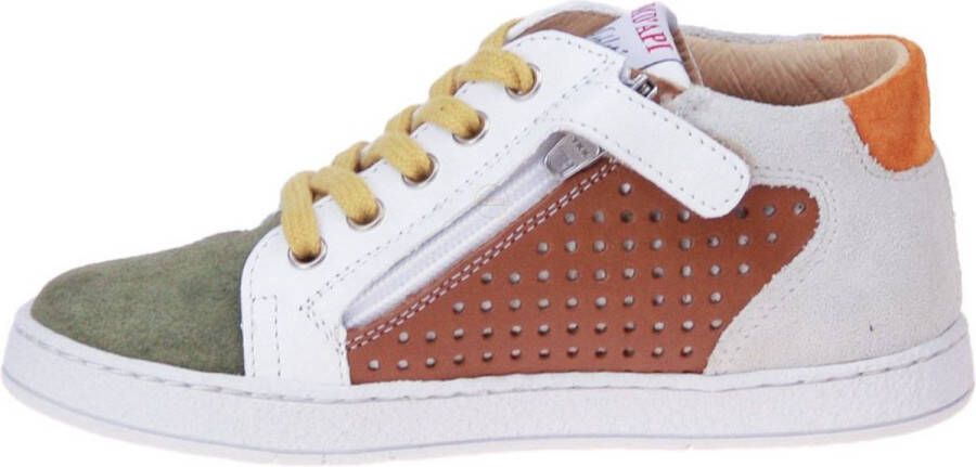 Pom d'Api Mousse Zip Wit-Cognac Sneaker