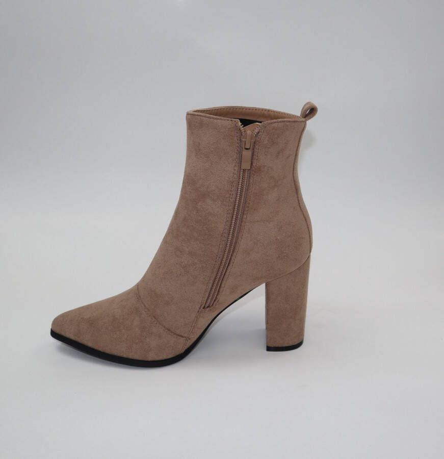 Pretty Shoes Breda Enkellaars Dames Beige Kunstsuede - Foto 3