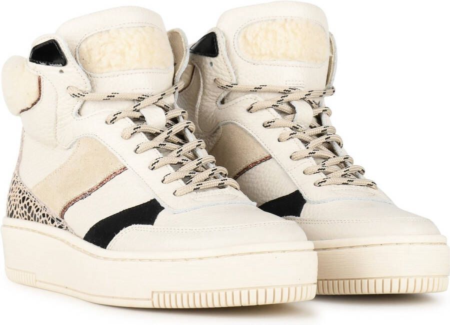 PS Poelman ESQUIMO Dames Hoge Sneakers Teddy Beige - Foto 3