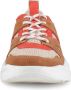 PS Poelman Year Dames Leren Chunky Runner Sneaker van Mesh en Suéde Bruin Beige Rood - Thumbnail 8