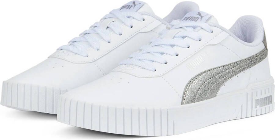 PUMA Carina 2.0 Distressed Sneakers White Silver Dames