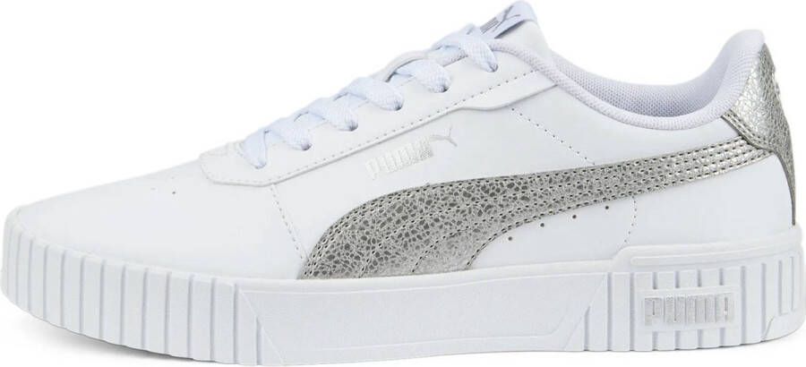 PUMA Carina 2.0 Distressed Sneakers White Silver Dames