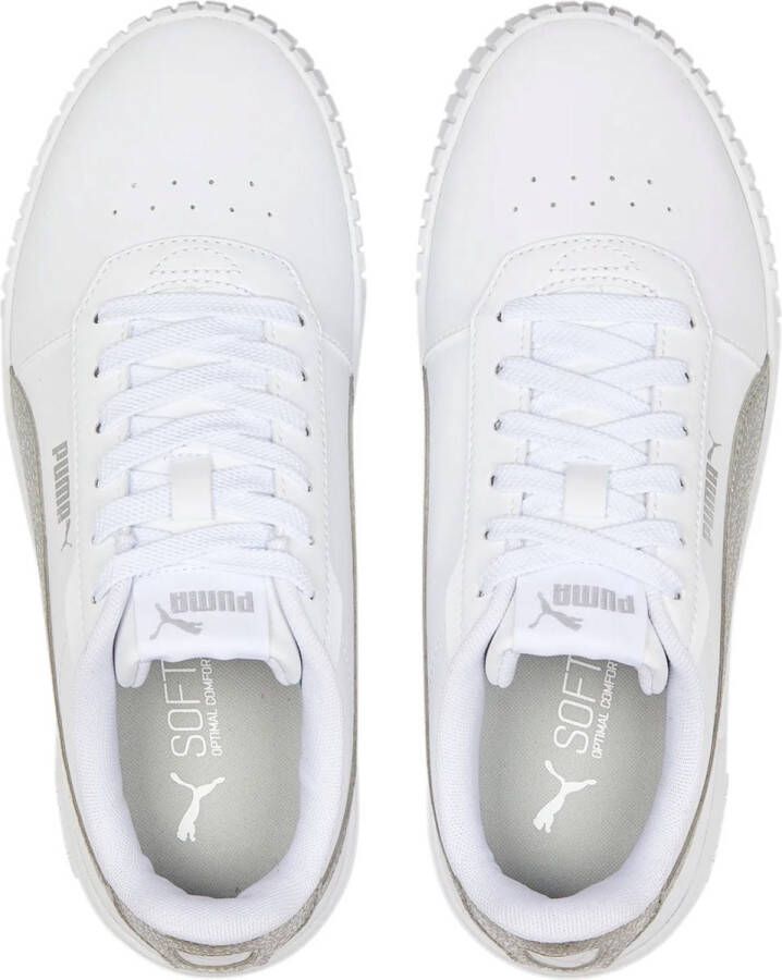 PUMA Carina 2.0 Distressed Sneakers White Silver Dames