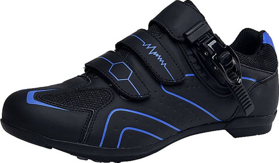 RAMBUX Fietsschoenen MTB Schoenen Heren & Dames Zwart Blauw Platte Zool Wielrenschoenen Klikschoenen Mountainbike Racefiets