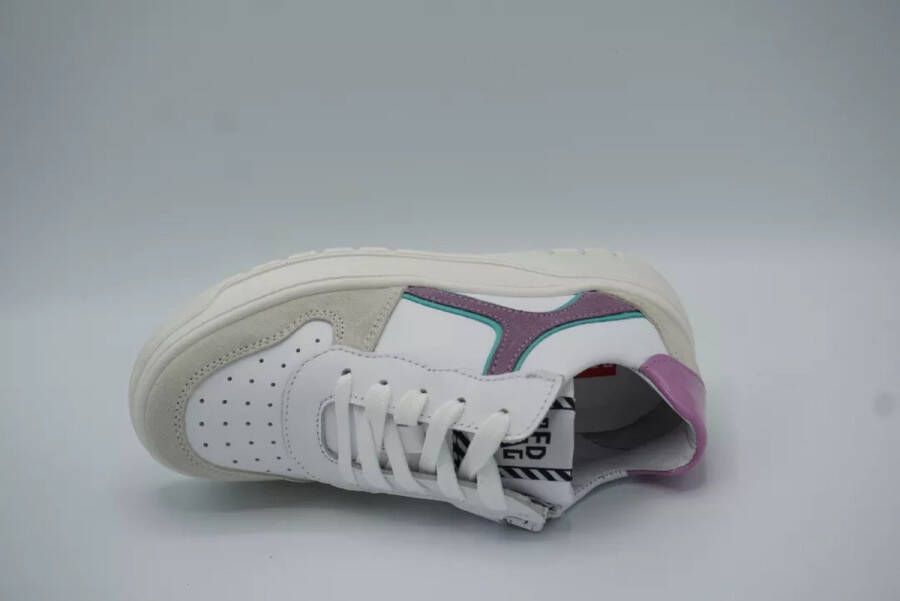 Red-Rag 13314 Witte sneaker purple fantasy