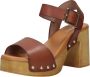 Red Rag Stijlvolle Cognac Leren Sandalen Brown Dames - Thumbnail 10