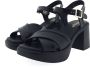 Red Rag Gekruiste Band Blokhak Sandalen Black Dames - Thumbnail 13