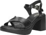 Red Rag Gekruiste Band Blokhak Sandalen Black Dames - Thumbnail 8