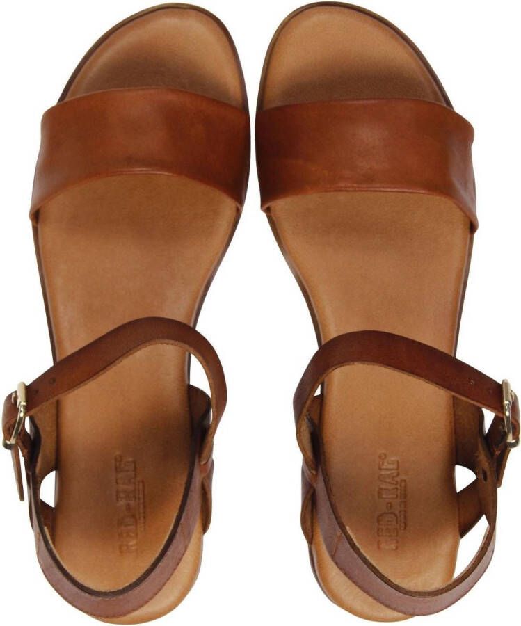 Red-Rag Sandalen Dames Slippers Leer 79370 Cognac