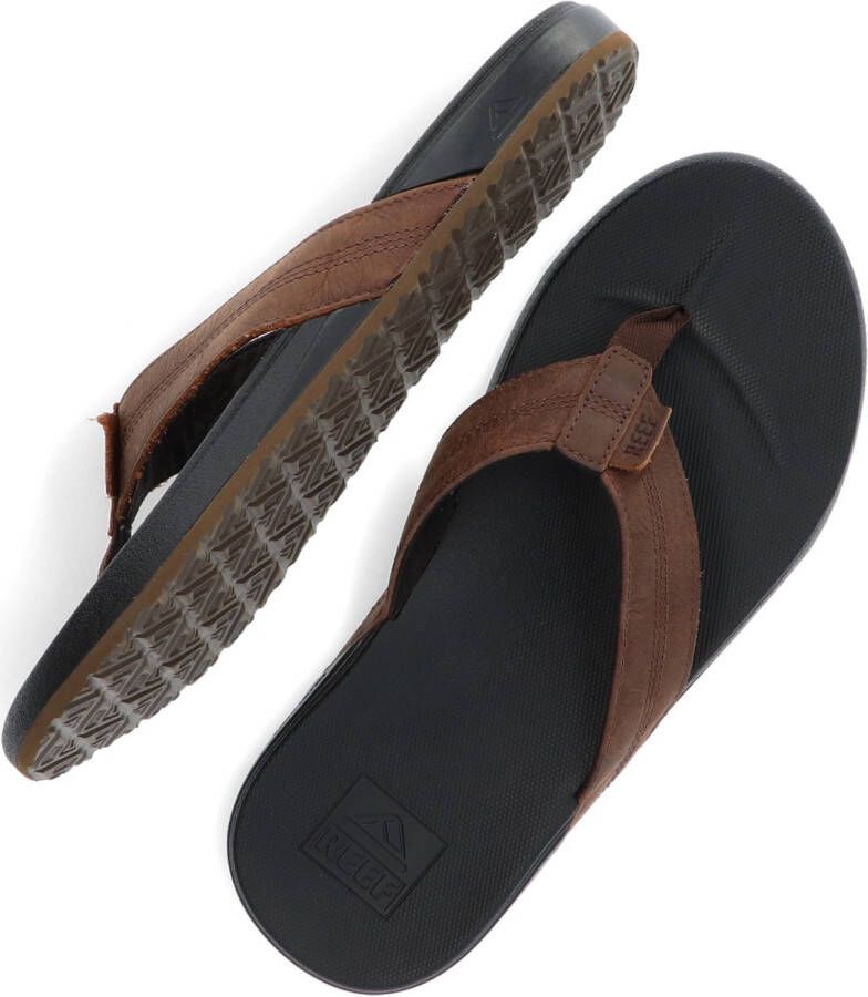 Reef Cushion Phantom Leather Heren Slippers Black Brown