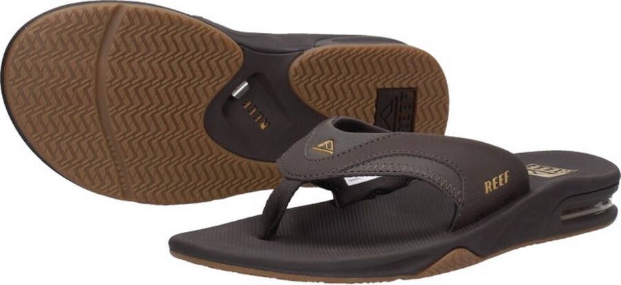 Reef Fanningbrown Gum Heren Slippers Zwart Bruin