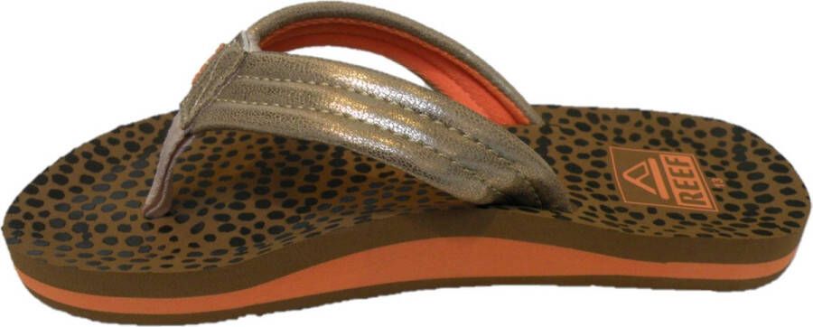 Reef Kids Ahi Wild Meisjes Slippers Bruin Panterprint