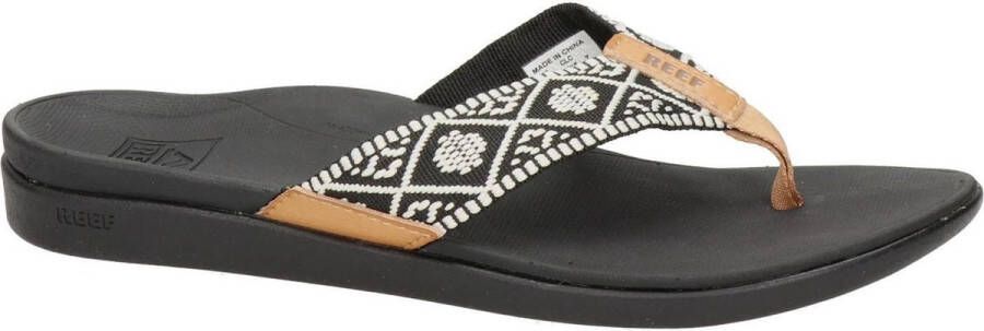 Reef Ortho Woven Dames Slippers Zwart Wit