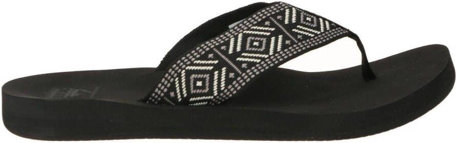 Reef Spring Woven Black White Dames Slippers Zwart Wit