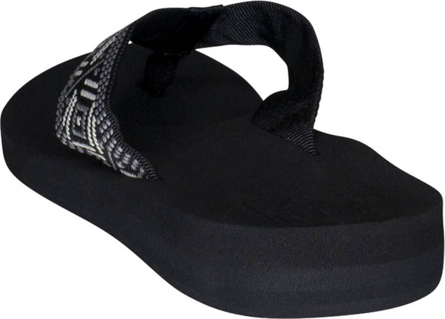 Reef Spring Woven Black White Dames Slippers Zwart Wit