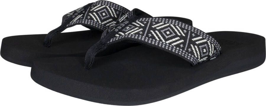 Reef Spring Woven Black White Dames Slippers Zwart Wit