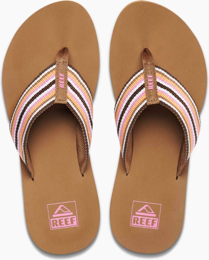 Reef Spring Woven Smoothie Stripe Dames Slippers Cogna Roze