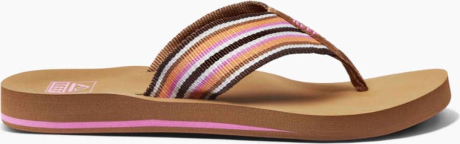 Reef Spring Woven Smoothie Stripe Dames Slippers Cogna Roze