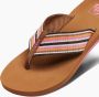 Reef Spring Woven Smoothie Stripe Dames Slippers Cogna Roze - Thumbnail 8