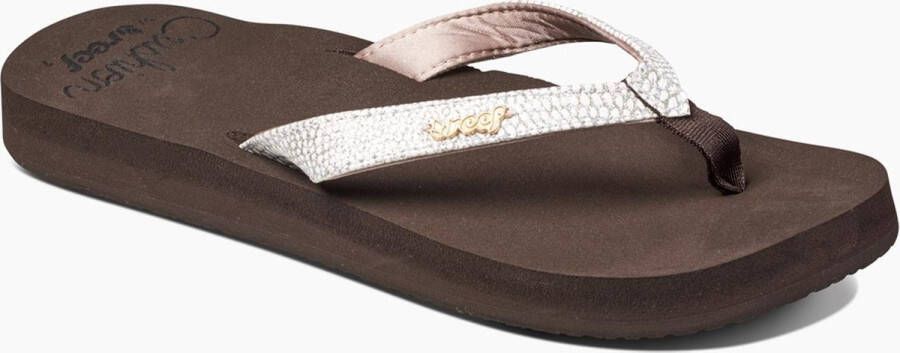 Reef Star Cushion Sassybrown White Dames Slippers Bruin Wit